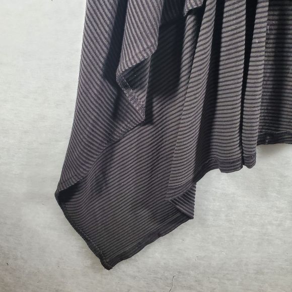 L Bryn Walker Knit Striped Shawl Collar Waterfall Cardigan Longline Lagenlook - Picture 11 of 13